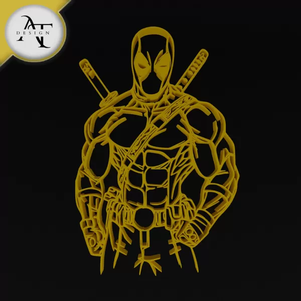 Deadpool - Marvel - Silhouette - 2D Wall Art Decor - Model preview 1