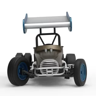 Vintage Winged Supermodified for Dirt while turning V2 1:25 - Model thumbnail 7