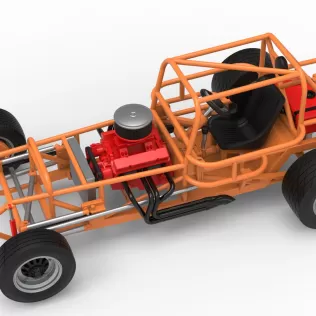 Vintage Dirt Modified stock car Base Version 8 Scale 1:25 - Model thumbnail 4