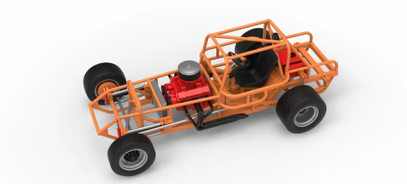 Vintage Dirt Modified stock car Base Version 8 Scale 1:25 - Model preview 4
