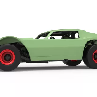 Vintage Dirt late model Race car Version 3 while turning 1:25 - Model thumbnail 2