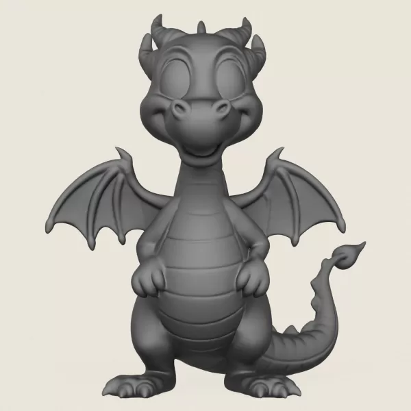 Fantasy Dragon Print Ready 3D Model - Model preview 2