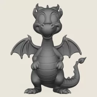 Fantasy Dragon Print Ready 3D Model - Model thumbnail 2