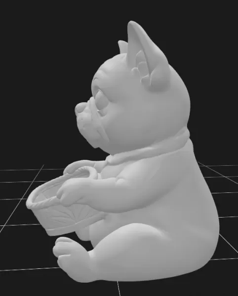 Bulldog Holding a Gift Basket - Model preview 3