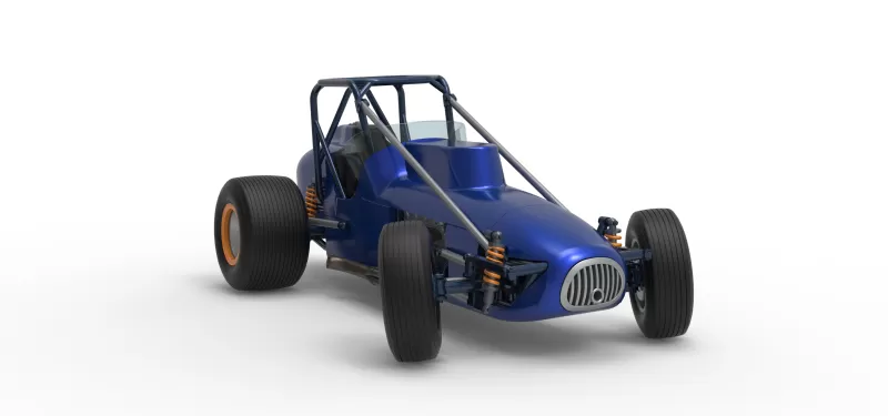 Dirt Silver Crown Champ car while turning Scale 1:25 - Model preview 26