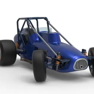 Dirt Silver Crown Champ car while turning Scale 1:25 - Model thumbnail 26