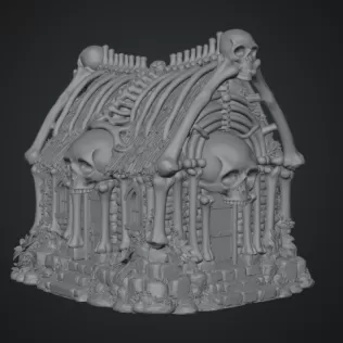 Gothic Bone House STL File for 3D Print - Model thumbnail 9
