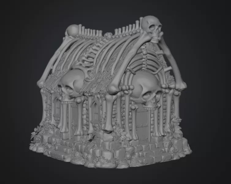Gothic Bone House STL File for 3D Print - Model preview 9