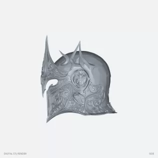 Ornate Spiked Crown Helmet Miniature - 100 mm STL - Model thumbnail 3