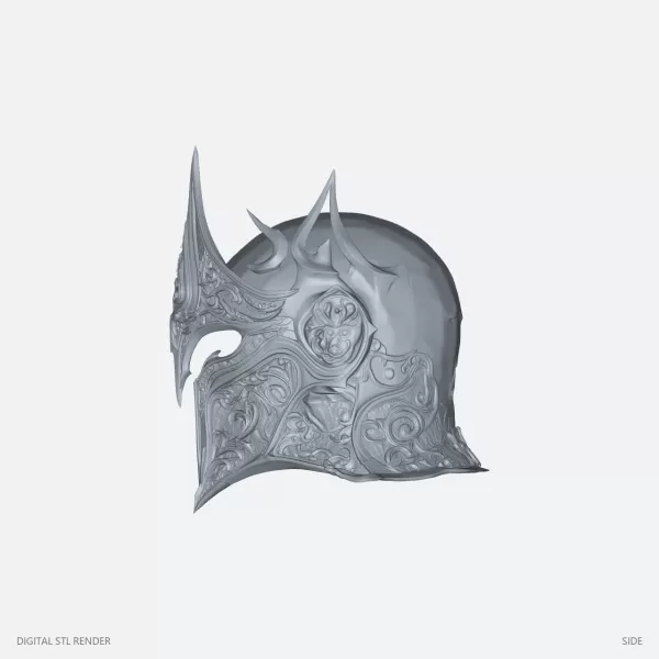 Ornate Spiked Crown Helmet Miniature - 100 mm STL - Model preview 3