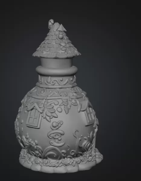 Mushroom Potion House STL File for 3D Print - Model preview 11