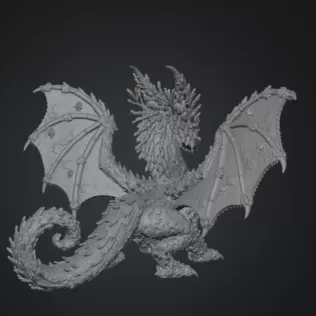 🐉 Coral Reef Dragon STL File for 3D Print - Model thumbnail 13