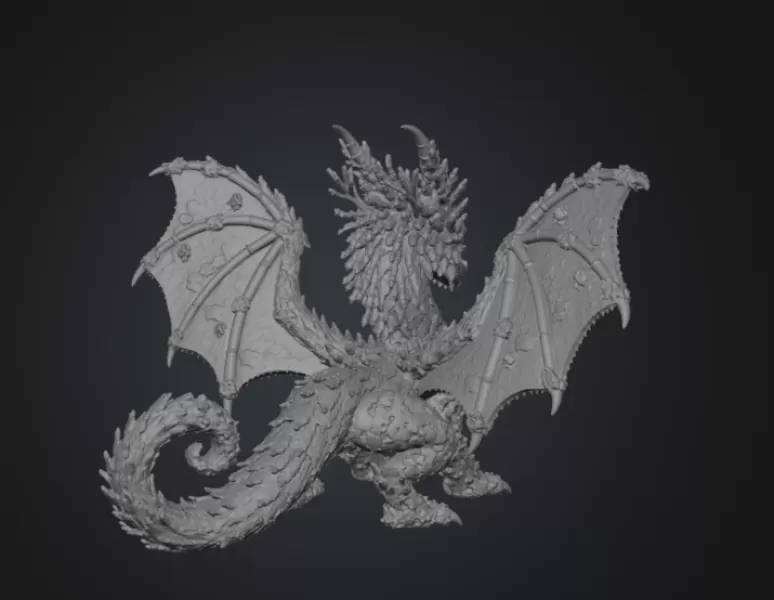 🐉 Coral Reef Dragon STL File for 3D Print - Model preview 13
