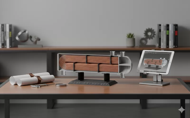 🏭✨ Industrial Flow Desk Organizer – Functional Art for Makers & - Model preview 1