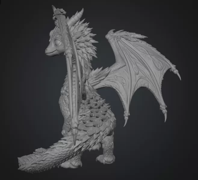 Royal Crimson Dragon STL File for 3D Print - Model preview 10