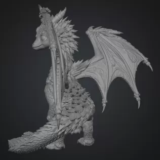 Royal Crimson Dragon STL File for 3D Print - Model thumbnail 10