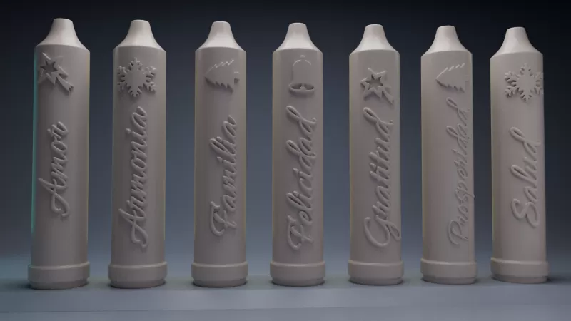 Coleccion de Velas de intención impresión 3D molde - Model preview 3