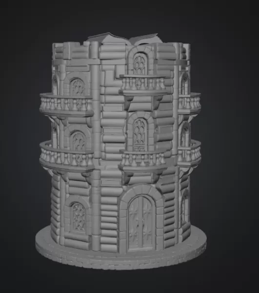 📚 Enchanted Library Tower STL File for 3D Print - Model preview 11