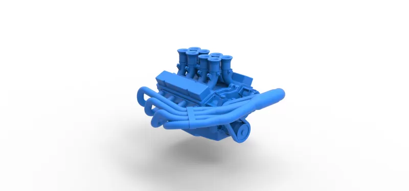 Engine V8 for Supermodified race car Version 3 Scale 1:25 - Model preview 17