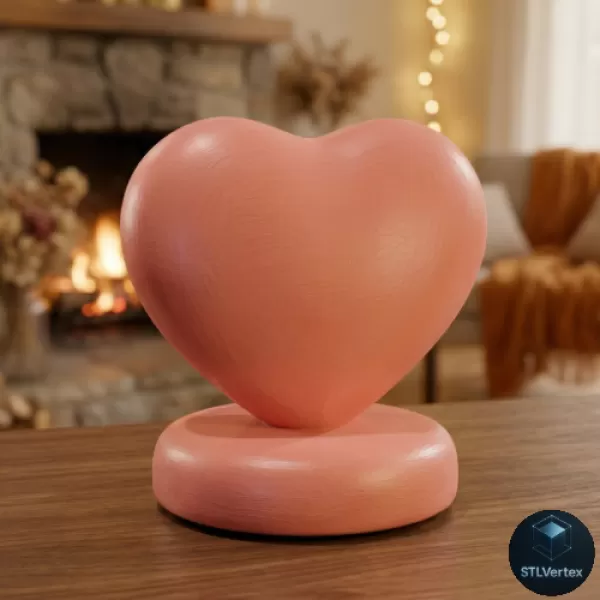 Stylyzed Heart Candle Mold - 3D Printable Model - Model preview 1