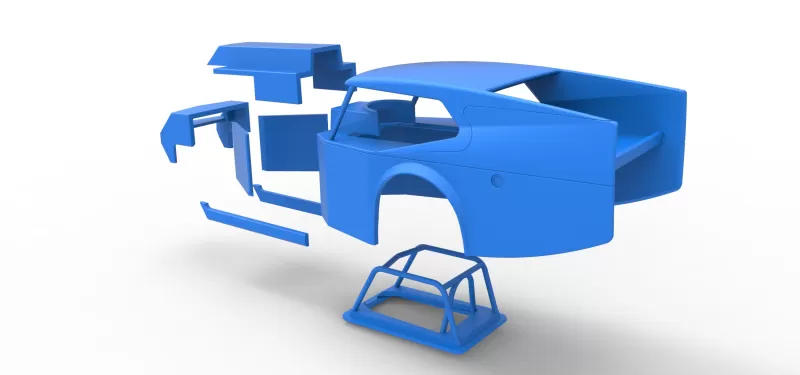 Shell of Vintage Dirt Modified stock car Version 5 Scale 1:25 - Model preview 24