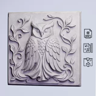 Decorative Owl Panel #RoZ - Model thumbnail 3