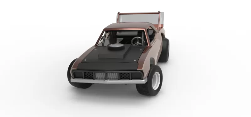 Vintage Semi-Late Model Stock Car while turning Scale 1:25 - Model preview 5