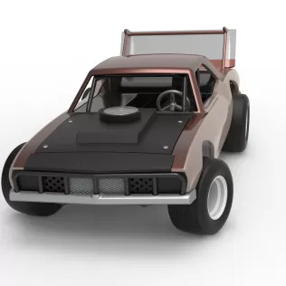 Vintage Semi-Late Model Stock Car while turning Scale 1:25 - Model thumbnail 5