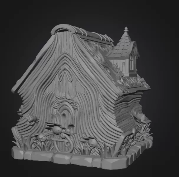 Enchanted Storybook Cottage STL File 3D Printable - Model preview 9