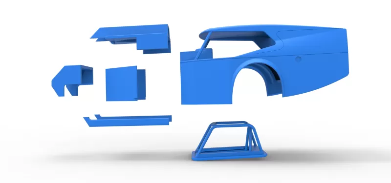 Shell of Vintage Dirt Modified stock car Version 5 Scale 1:25 - Model preview 22