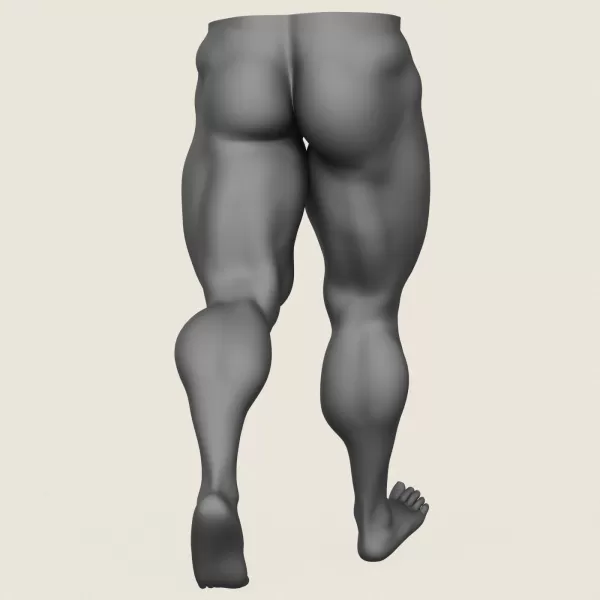 Muscular Man Leg Pose 10 - Model preview 5