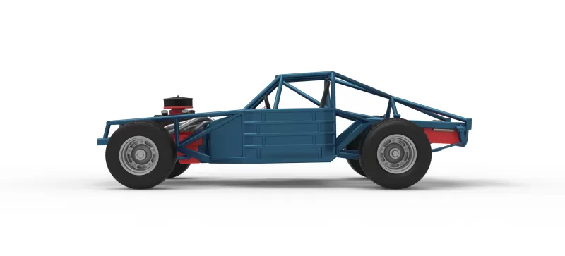 Vintage Dirt late model Race car Base Scale 1:25 - Model preview 9