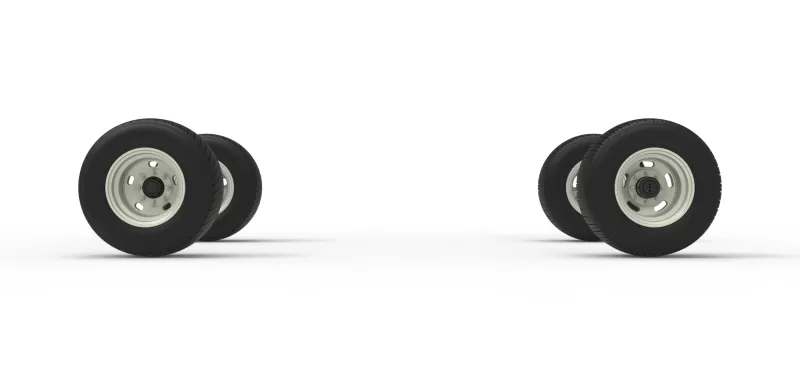 Wheel Set of Vintage Semi-Late Model Stock Car Scale 1:25 - Model preview 4