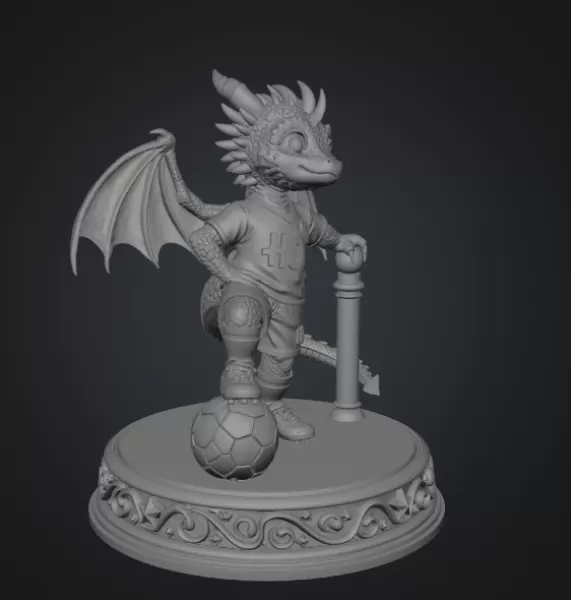 Fantasy Football Dragon STL for 3D Printing - Model preview 12