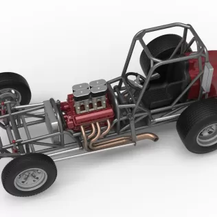 Dirt Silver Crown Champ car Base Version 2 Scale 1:25 - Model thumbnail 4