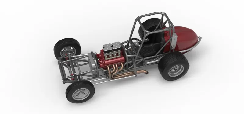 Dirt Silver Crown Champ car Base Version 2 Scale 1:25 - Model preview 4