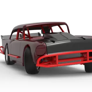 Vintage Dirt Modified stock car V9 while turning Scale 1:25 - Model thumbnail 27