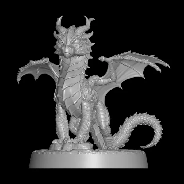 Baby Dragon stl file 3d printing, 3d print file, miniature - Model preview 5
