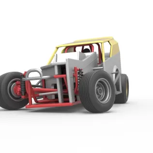 Vintage Dirt Modified stock car V7 while turning Scale 1:25 - Model thumbnail 6