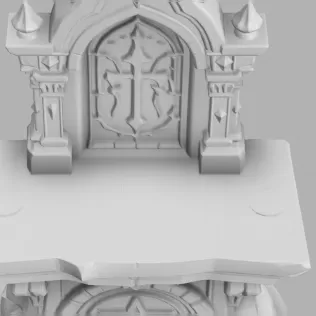 Mini Gothic Altar with Candles - Fantasy Halloween Prop - Model thumbnail 4