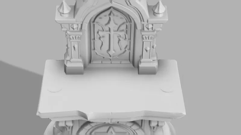 Mini Gothic Altar with Candles - Fantasy Halloween Prop - Model preview 4