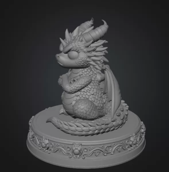 Grumpy Guardian Dragon STL File 3D Print - Model preview 8