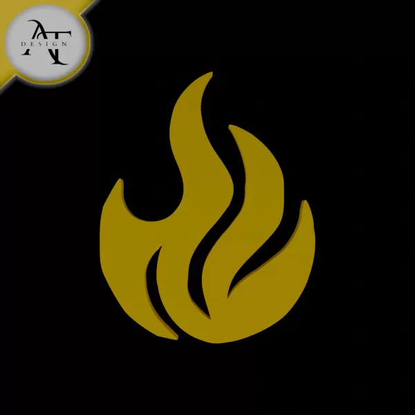 Simple Flame Symbol - 2D Art - Model preview 1