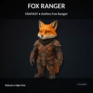 Vulpine Heroes Bundle – 10 Stylized Fantasy + Sci-Fi Characters - Model thumbnail 12