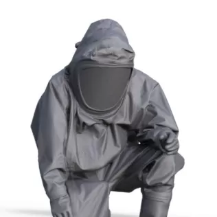 Figure firefighter in protective suit