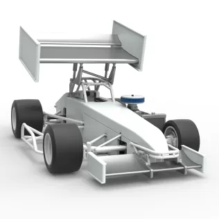 Supermodified front engine Winged race car V4 Scale 1:25 - Model thumbnail 21