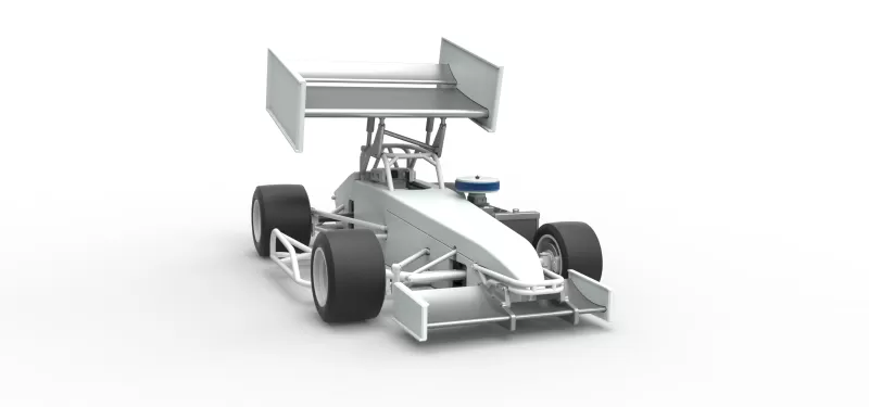 Supermodified front engine Winged race car V4 Scale 1:25 - Model preview 21