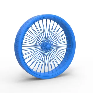 50 inch Wire wheel of Donk car Scale 1:25 - Model thumbnail 9