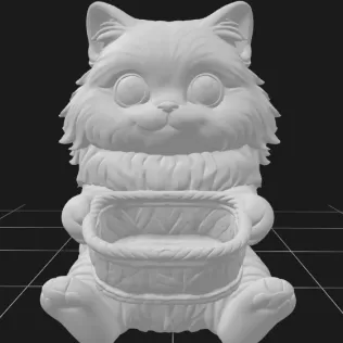 Persian Cat Holding a Gift Basket - Model thumbnail 2