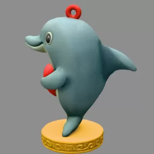 Dolphin with Heart – STL File | Digital Download - Model thumbnail 4